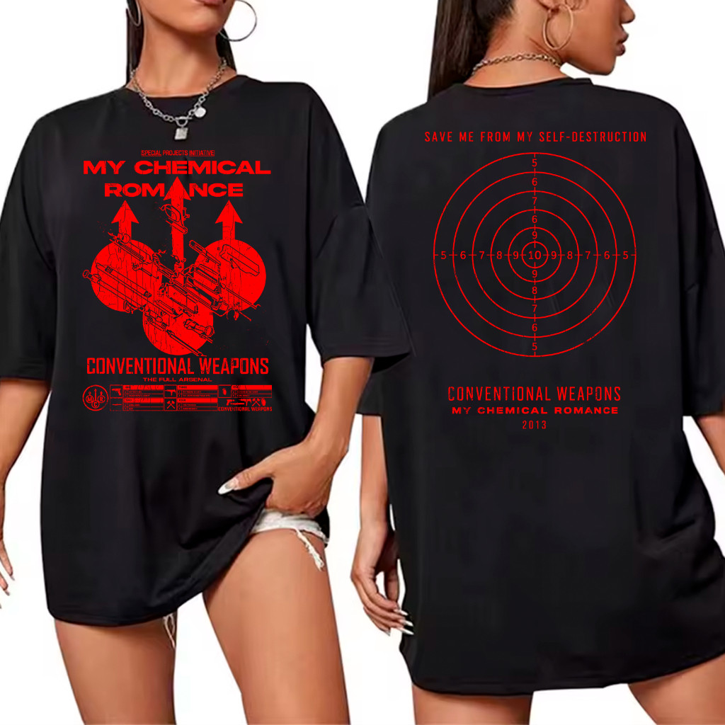 Camiseta My Chemical Romance Banda Rock Conventional Weapons Save Me From Myself Capa Album
