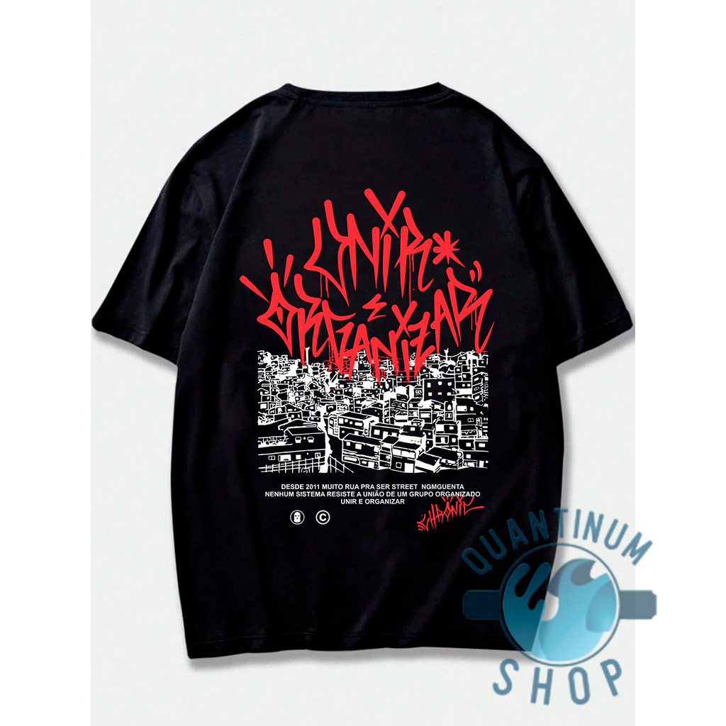 Camiseta  Oversized confortavel Camiseta Comunidade Streetwear Moda Rua Lancamento Unissex 100% Algodão - Envio Rápido C
