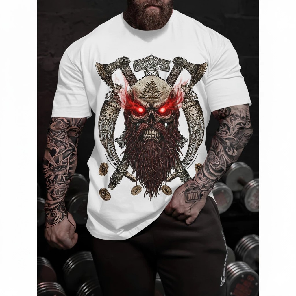 Camiseta Masculina Streetwear Guerreiro de Fogo Estampada Lançamento Camiseta 100% Algodão Camisetão - Excelencia