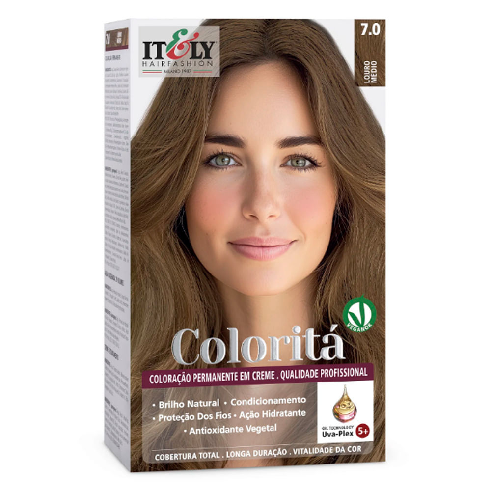 Coloração Itely Coloritá em Creme Cor Louro Médio 7.0