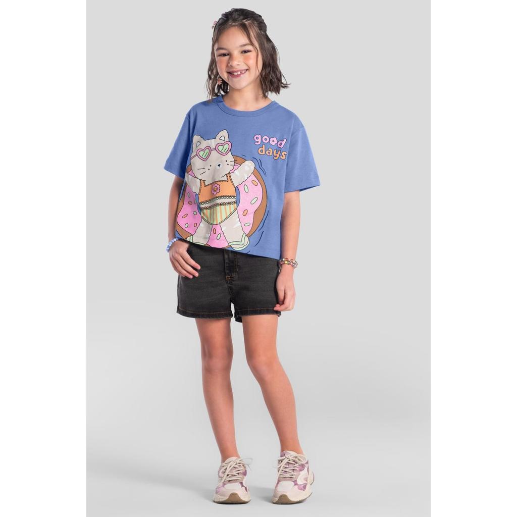 Blusa infantil menina gatinho sweet goods Brandili em Oferta na Shopee