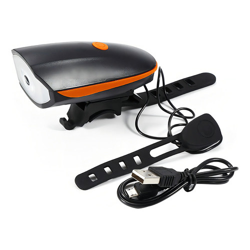 Lanterna Farol T6 Led Cree Xpg Azul Com Buzina Recarregável Usb Para Bicicleta Vermelho