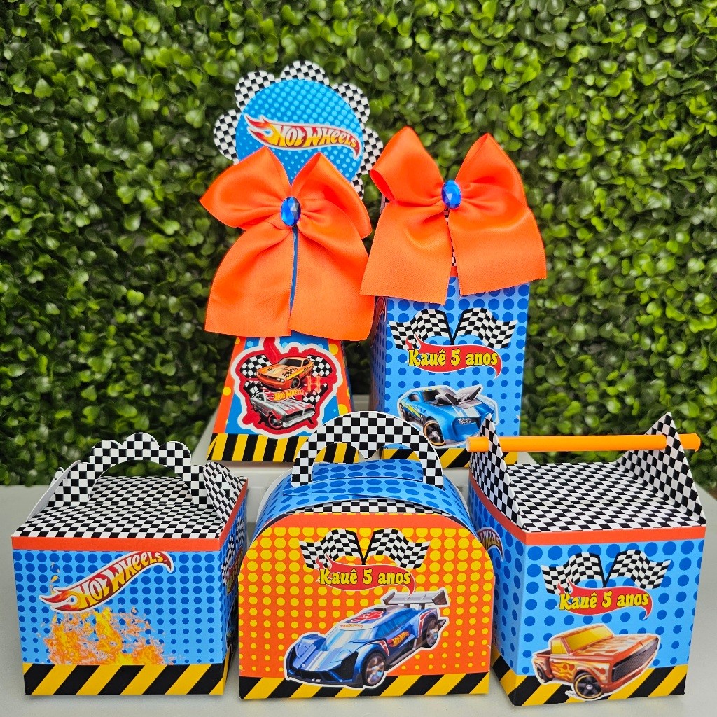 Kit Caixa Montada HOT WHEELS - Personalizados - Festa infantil - Aniversário - Lembrancinha