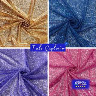 Tecido Tule Com Glitter Pesado Explosão PREMIUM | 1,50m | Várias Cores em Oferta na Shopee