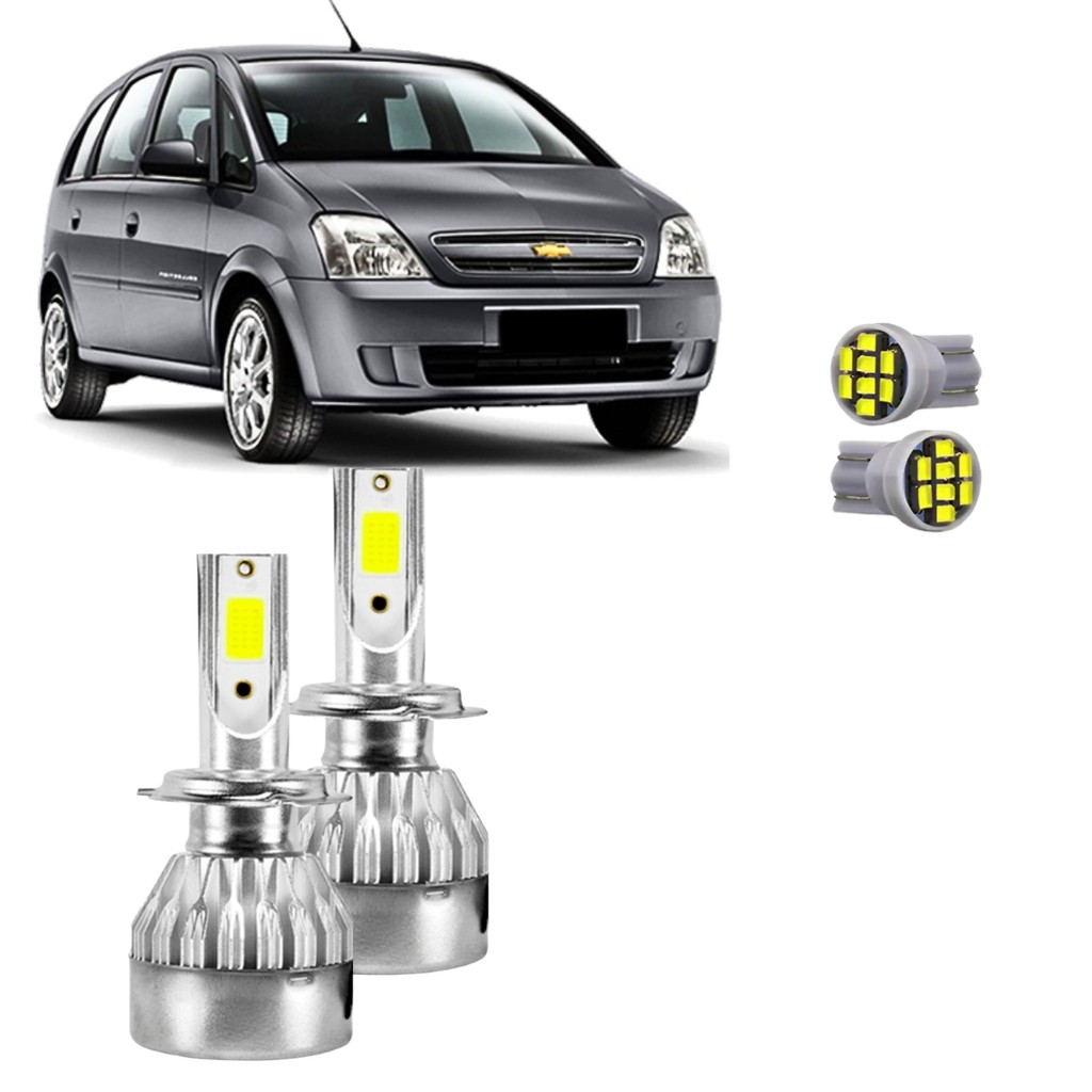 Kit Ultra Led Chevrolet Meriva 2003/2012 20000 Lúmens H7 6500K em Oferta na Shopee