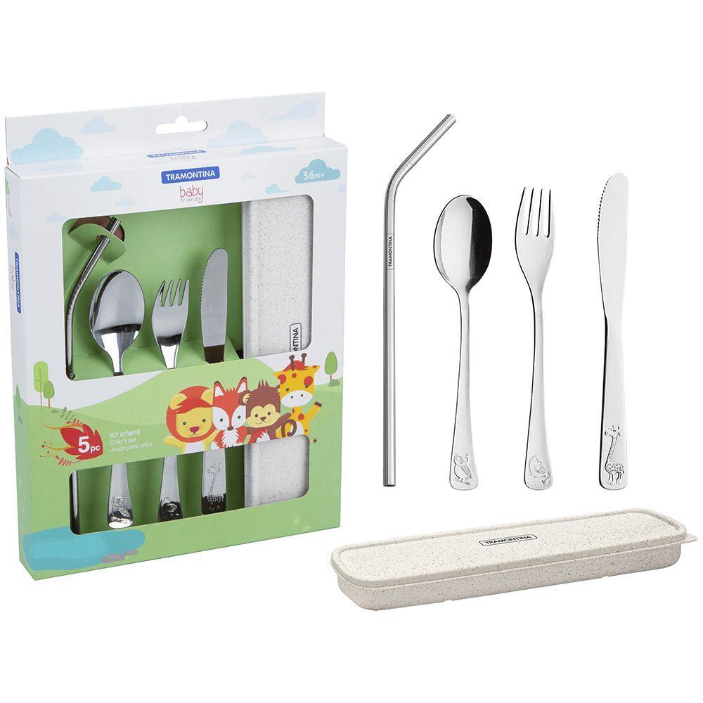 Conj. Talheres Infantis Tramontina Inox, 5 Peças - 66970/040