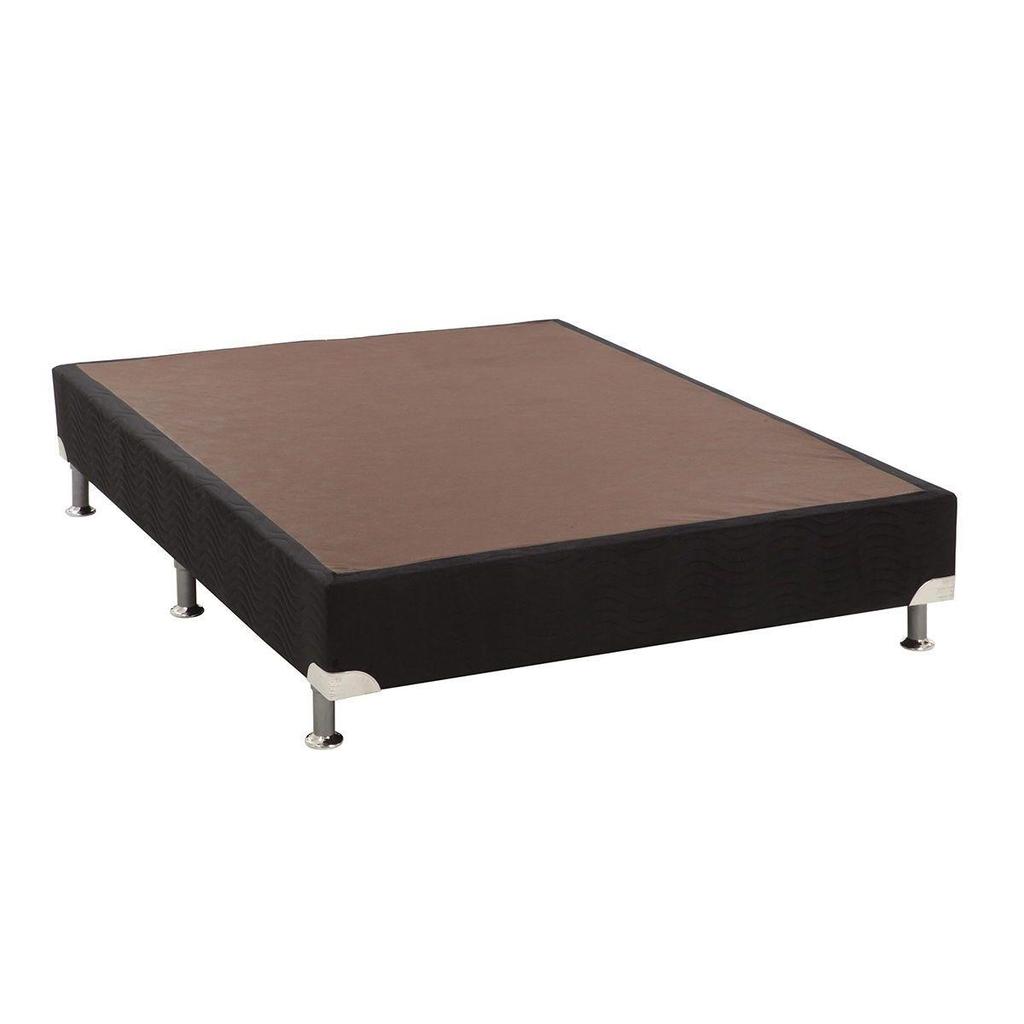 Cama Box Base Casal Americana Suede Nero Black (138x188x23) - Ortobom em Oferta na Shopee