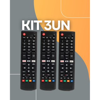 Kit 3un controle remoto tv lg smart 4K led Netflix, Amazon COMPATÍVEL em Oferta na Shopee
