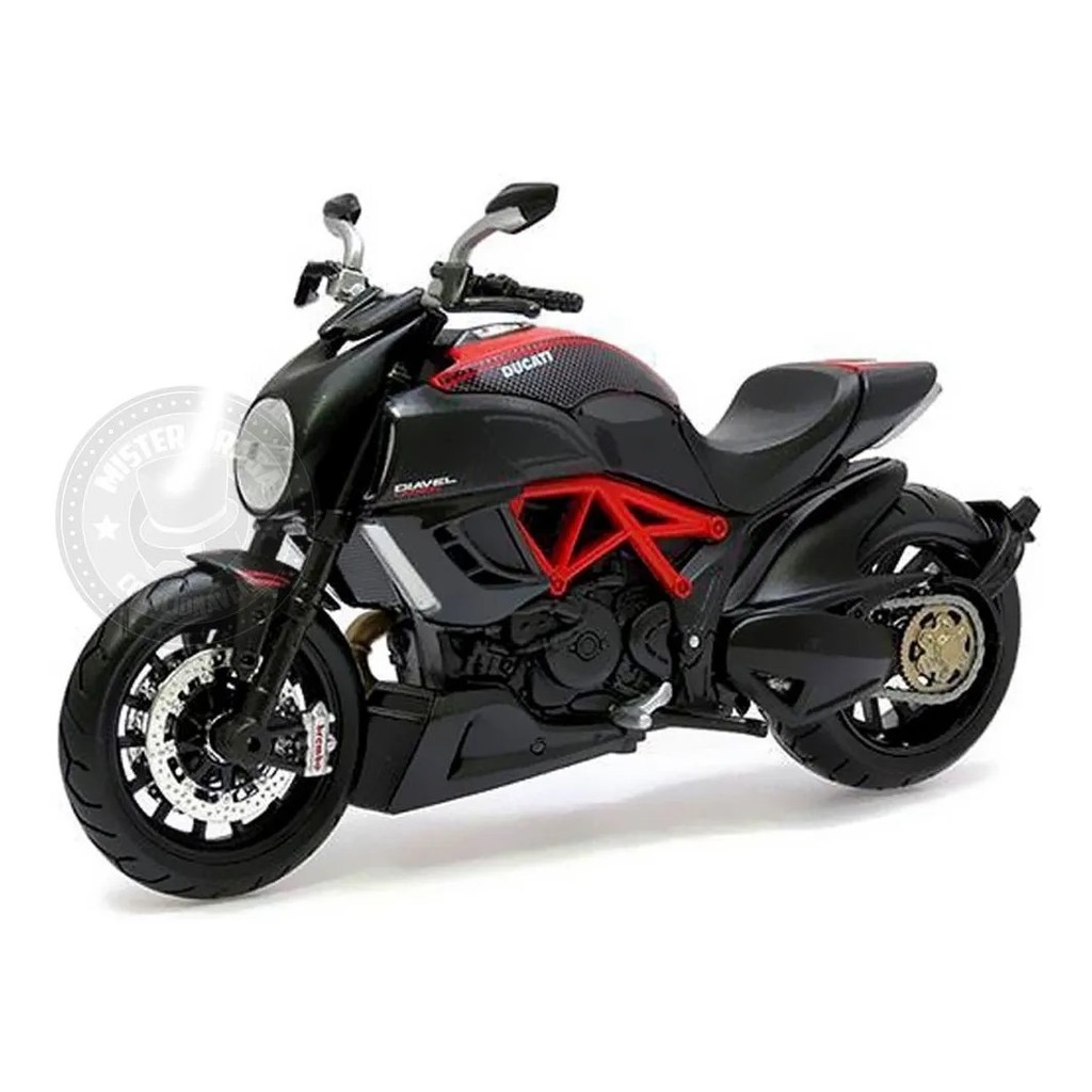 Miniatura Moto Ducati Diavel Vermelha/preta Maisto 1/12