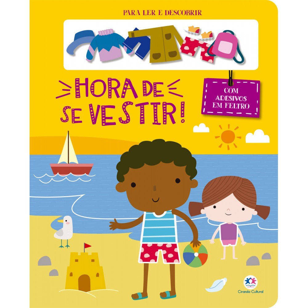 Livro Hora de se vestir! - Com adesivos em feltro