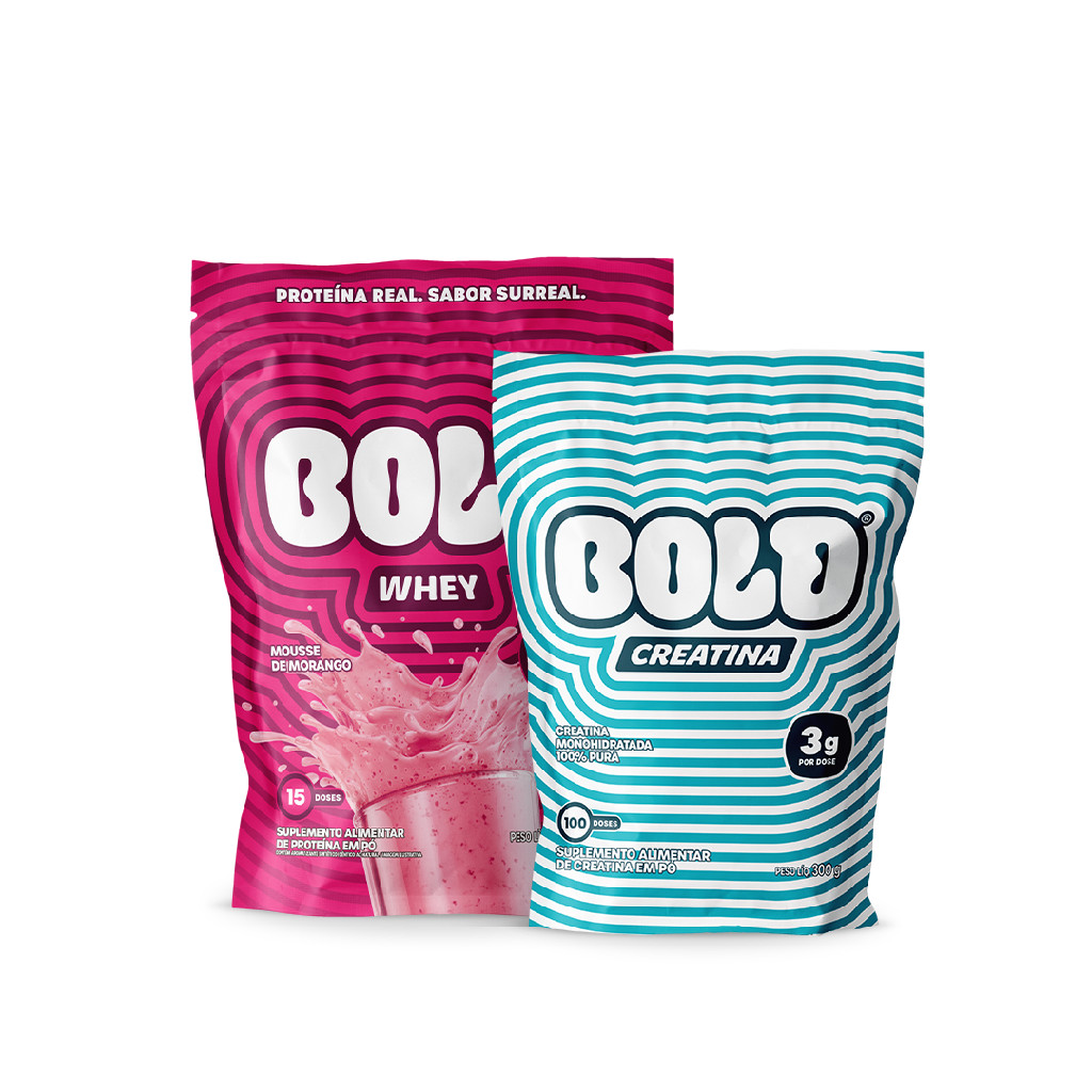 Bold Whey Protein 450g + Creatina 300g Combo Morango