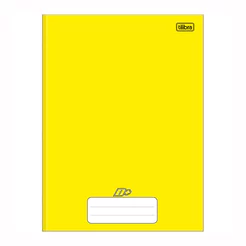 Caderno brochurão capa dura universitário 1X1 48 folhas D mais Amarelo Tilibra