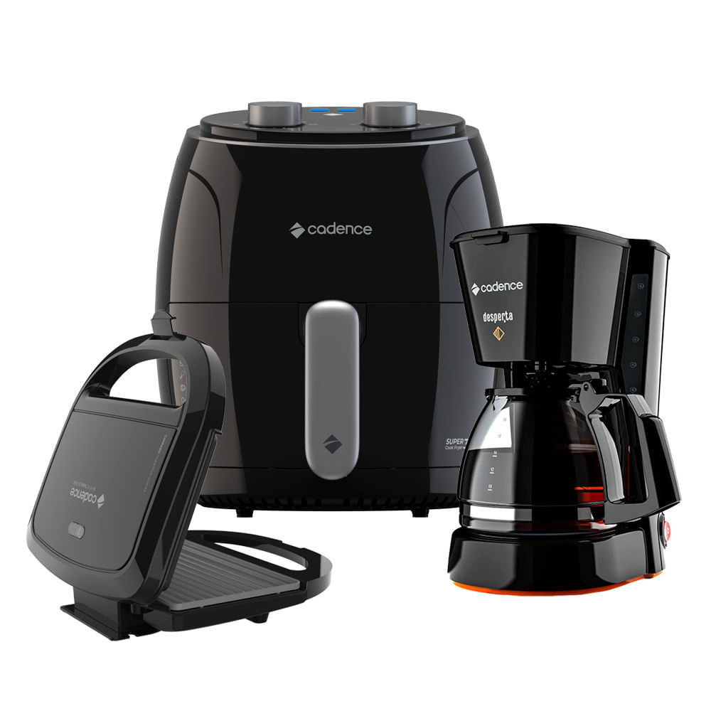 Kit Super Cook Cadence Fritadeira 3,8L - Sanduicheira - Cafeteira em Oferta na Shopee