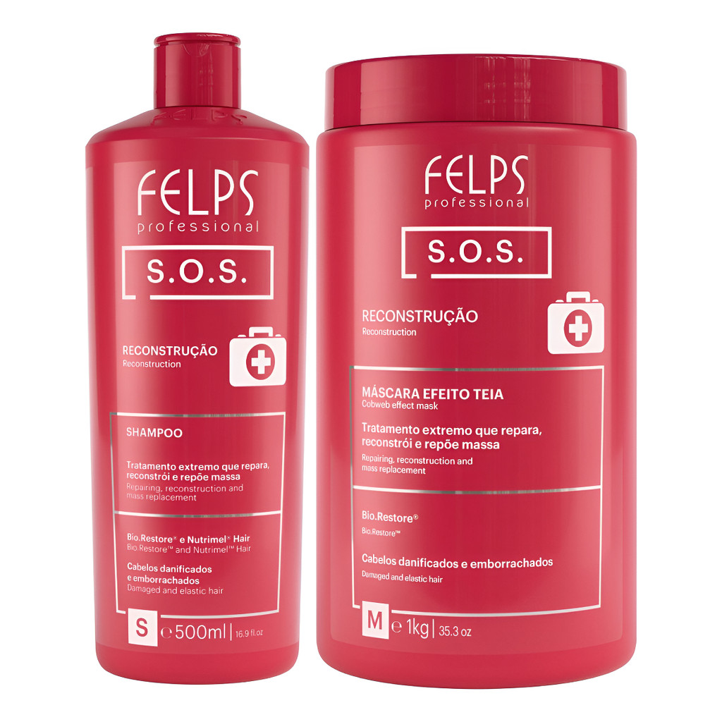 Felps Kit Sos Reconstrução Shampoo 500ml + Máscara 1kg
