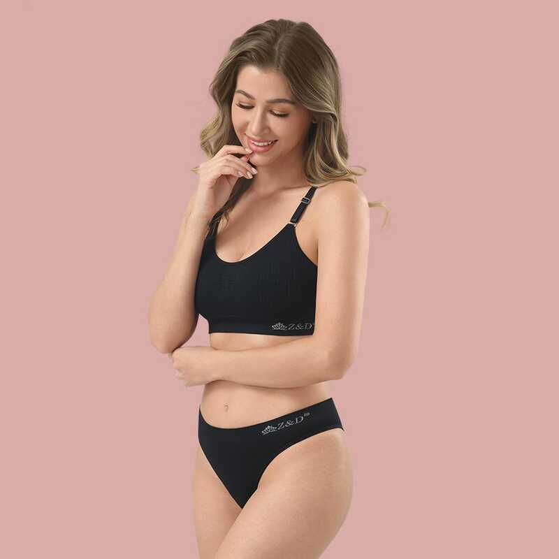 Z&D Lingerie Conjunto Top Texturizado Sem Aro Com Bojo, Alça removível e Calcinha Tanga 22128 · foto 2