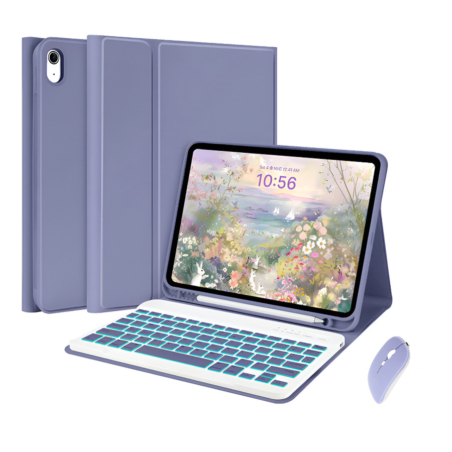 capa com teclado iluminado e mouse para iPad 5 6 7 8 9 Geração, ipad pro 9,7 10,