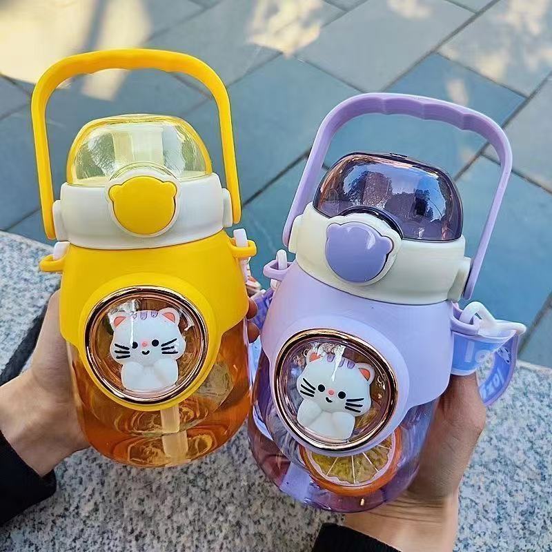 Garrafa Infantil 820ml com Canudo - Garrafinha Plástico Resistente Escola em Oferta na Shopee