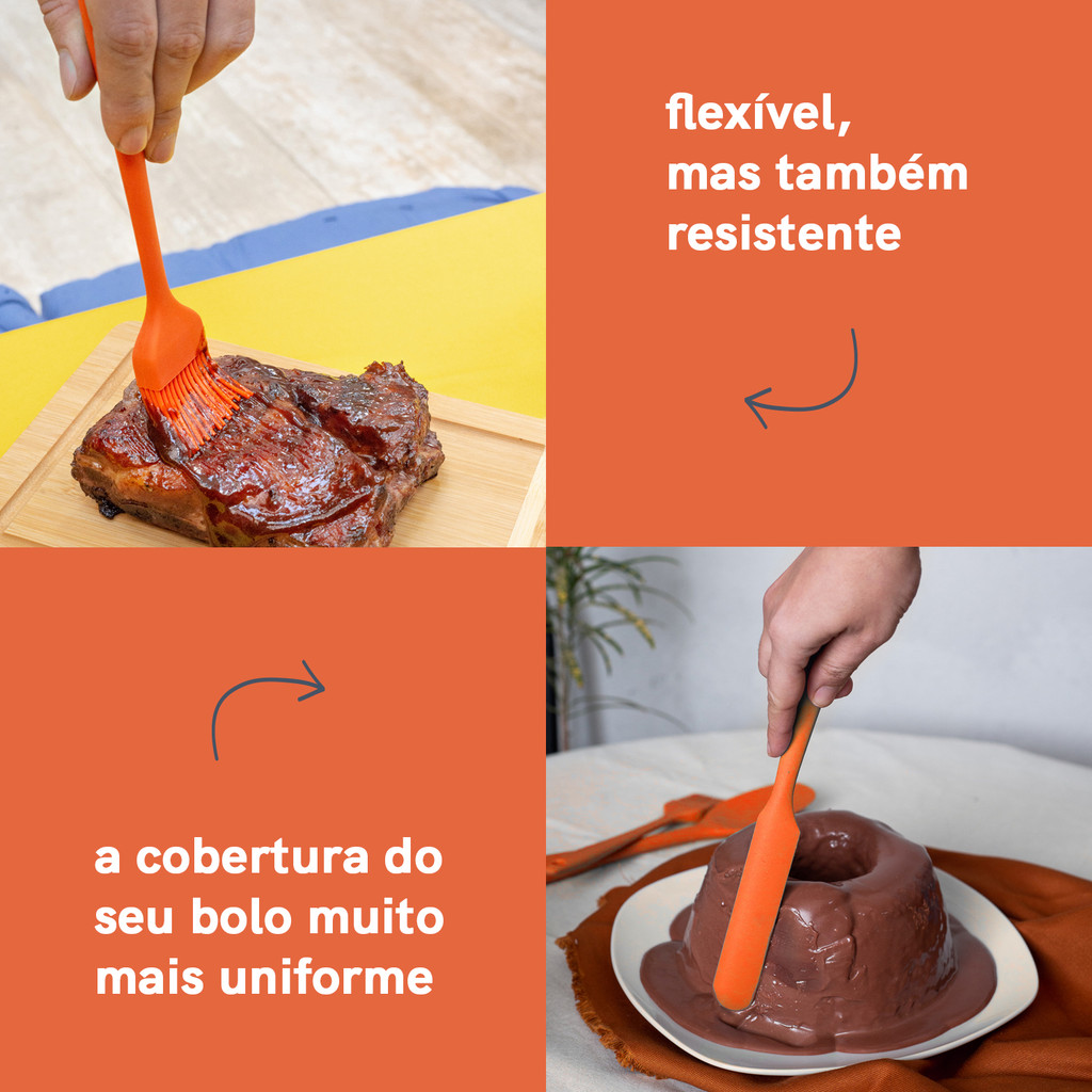 Kit de Utensílios de Silicone com 5 Peças Laranja - Oikos — imagem 2 de 2
