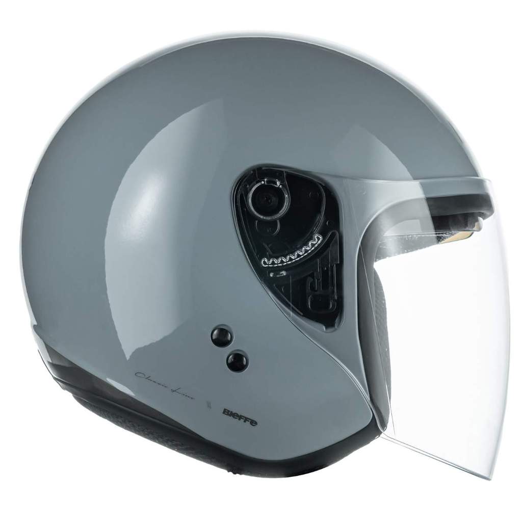 Capacete Aberto Bieffe Allegro Classic Cinza Moon Brilho