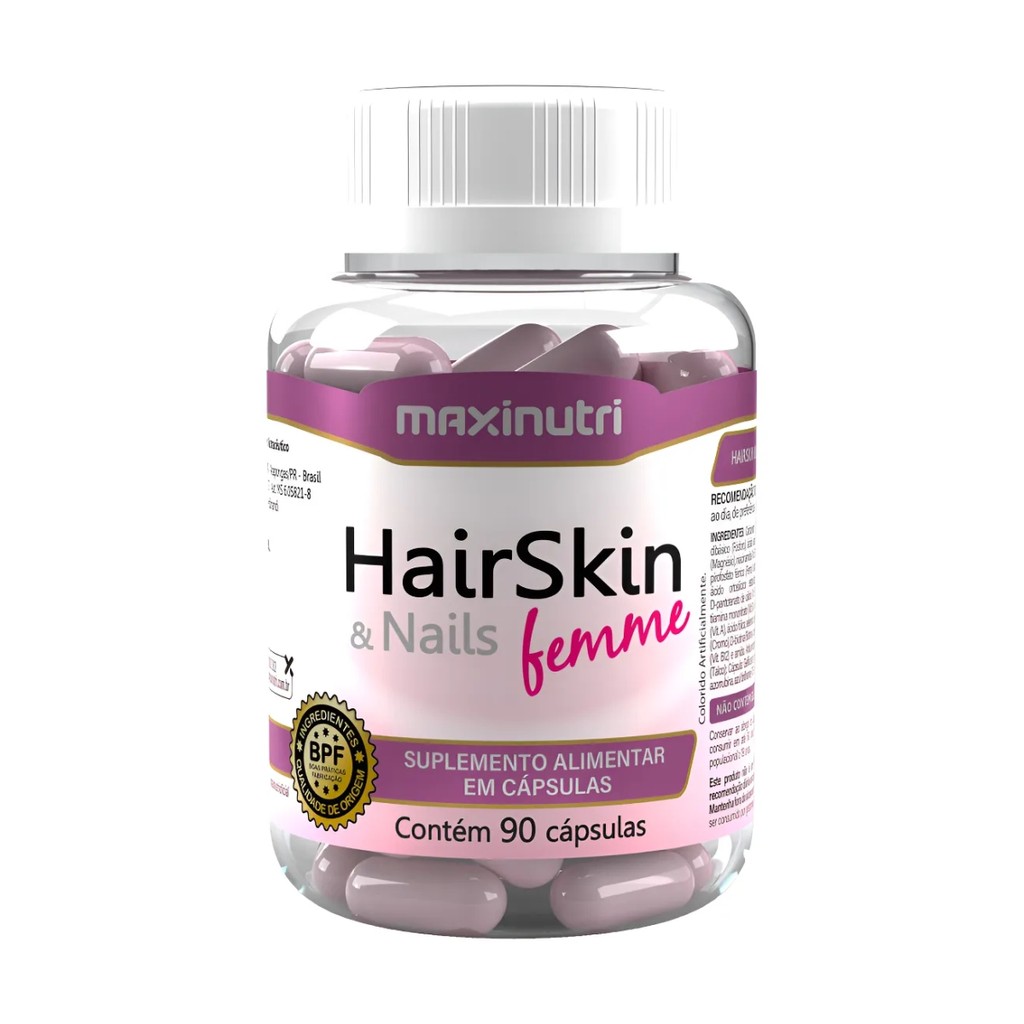 HairSkin & Nails Femme Biotina 90 Cápsulas - Maxinutri