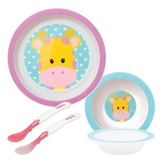 Kit Refeição Infantil Buba Pratos E Colheres Termossensível