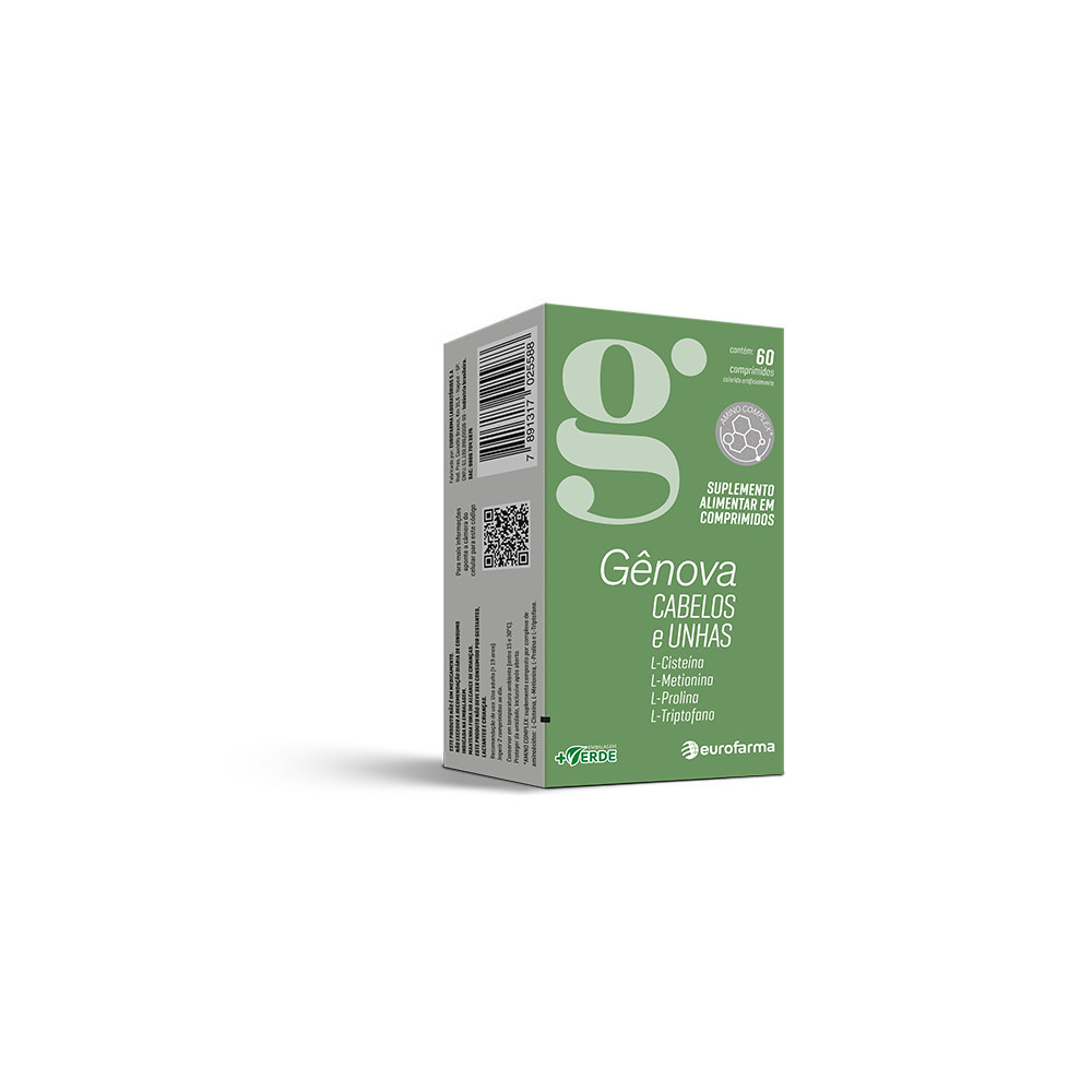 GÊNOVA CABELOS E UNHAS 60 CÁPSULAS EUROFARMA – SABOR SEM SABOR