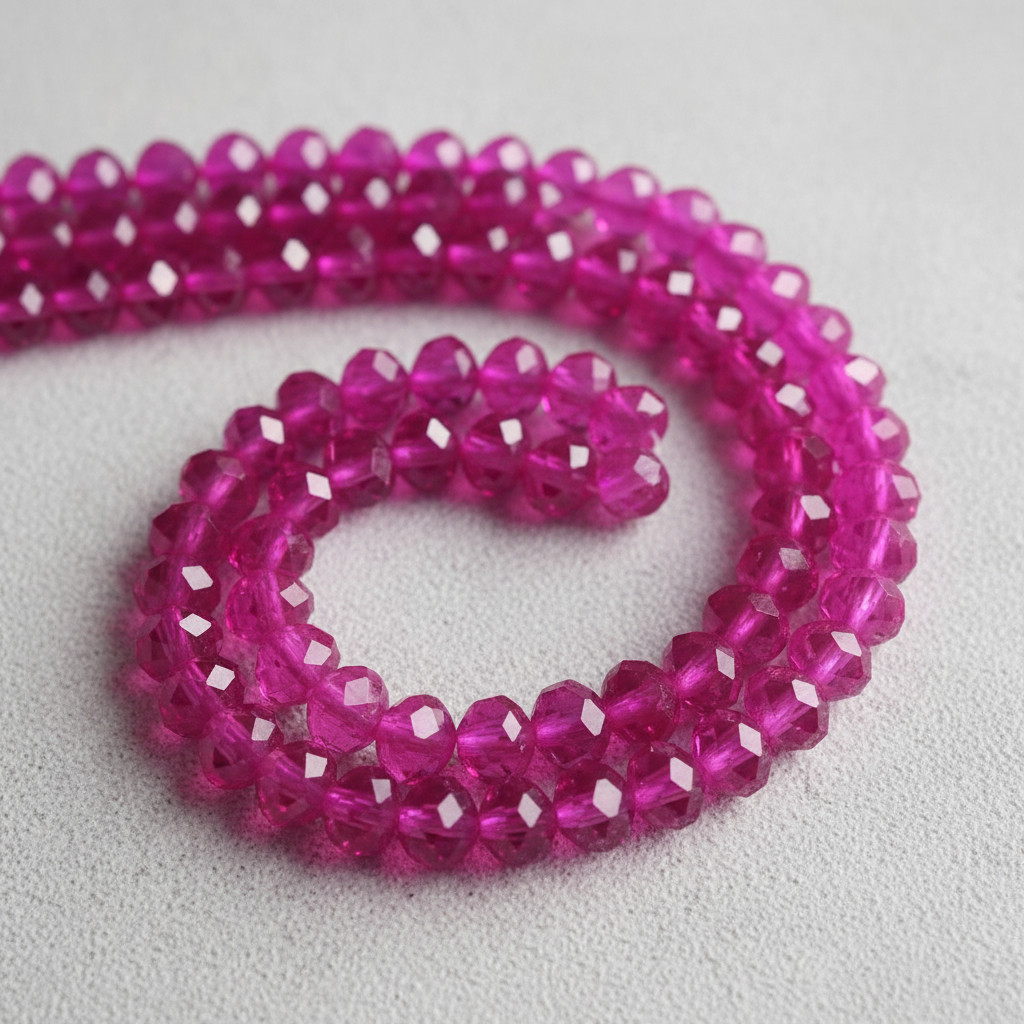 Cristal Flat Pink Brilhante Transparente 8mm Fio  65unidades