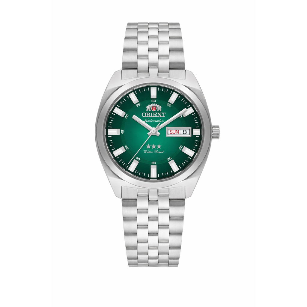 Relógio Orient Masculino Automático Heritage 3 Estrelas Safira Verde YN6SS005 E1SX Original