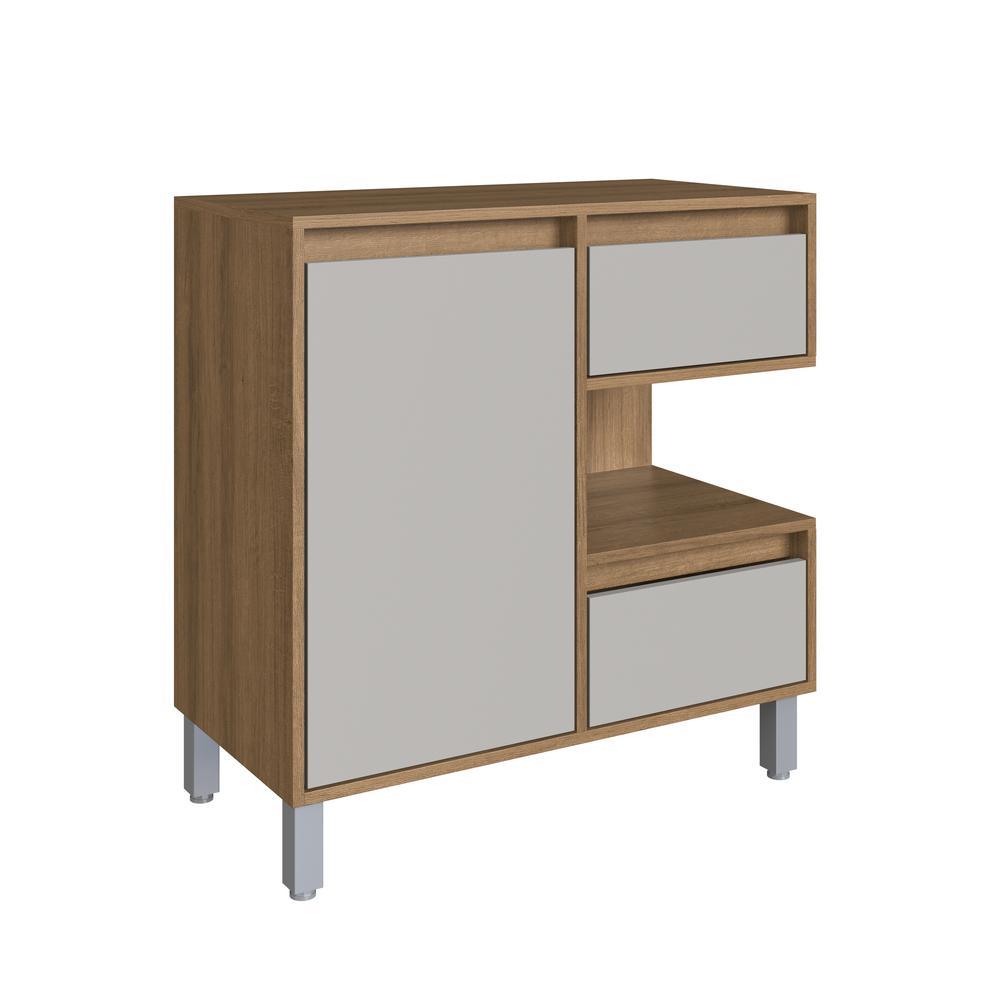 Gabinete para Banheiro 80cm 1 Porta 2 Gavetas e Nicho Mel/Arenas Paula BL2001 - Faema Móveis em Oferta na Shopee