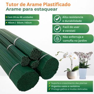 Tutor de Arame Plastificado - Estaquear - 40, 50, 60cm - 24 - 48 unidades em Oferta na Shopee