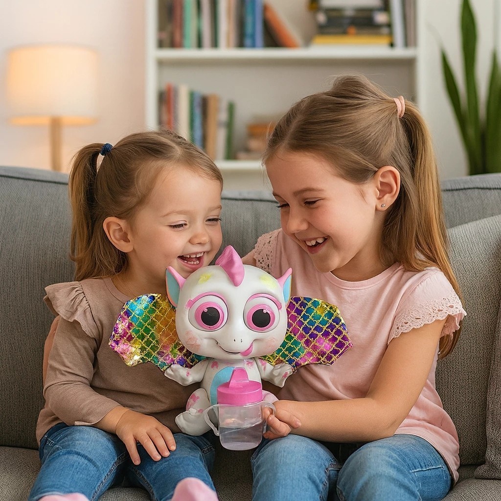Bebê Dragão com Asas Brinquedo Boneco Mamadeira Bichinho Infantil Presente Achadinhos