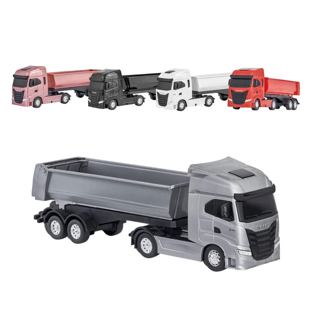 Brinquedo Caminhão Miniatura Iveco S-Way Toco Basculante Sortido e Unitário Usual Brinquedos - 756