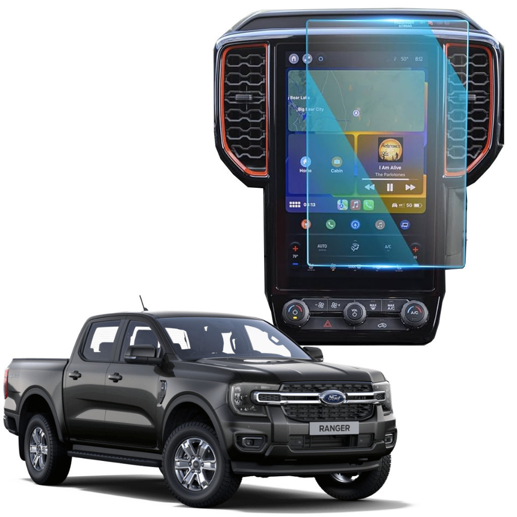 Kit Pelicula Protetora de Multimidia Para FORD RANGER XL XLS XLT BLACK 2024 A 2025 + Kit Instalação