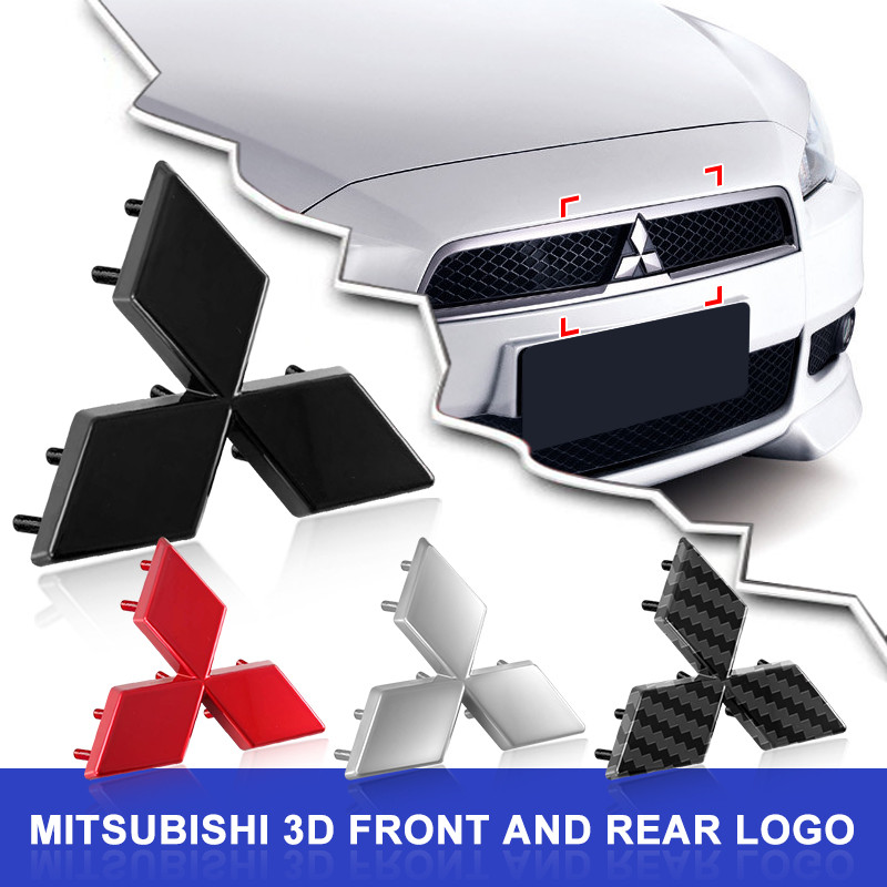Logotipo Adesivo Decalque 3D Cromo Emblema Para Grade Dianteira Traseira Bagageira Mitsubishi Lancer ASX Outlander 3 Paj