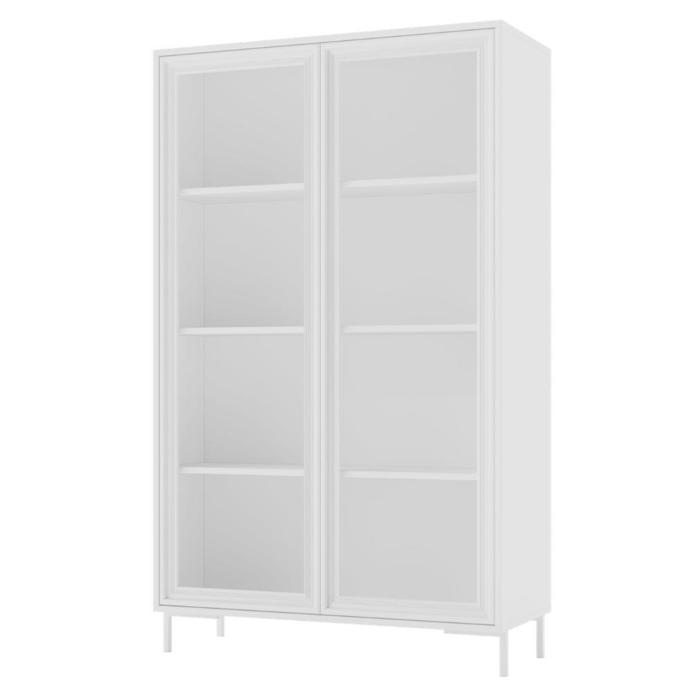 Cristaleira Alta Refresh 2 Portas Vidro 3 Prateleiras Branco com Sistema Push To Open - BRV Móveis
