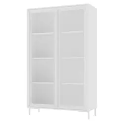 Cristaleira Alta Refresh 2 Portas Vidro 3 Prateleiras Branco com Sistema Push To Open - BRV Móveis