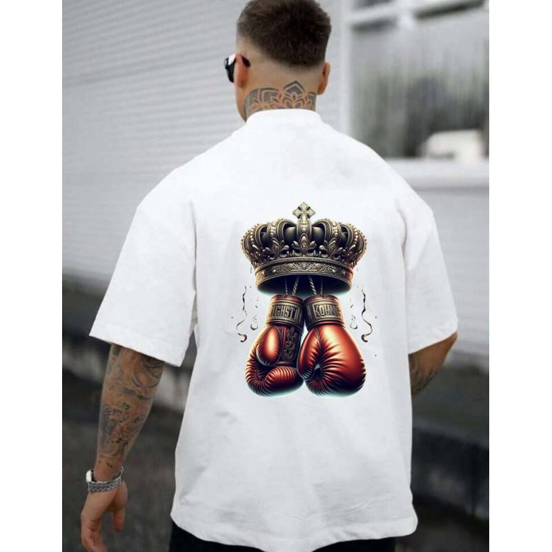 [Camiseta Vintage Masculina Algodão]HYP Camiseta Oversized Boxe Estilosa Camisão Grande Confortável P ao G3