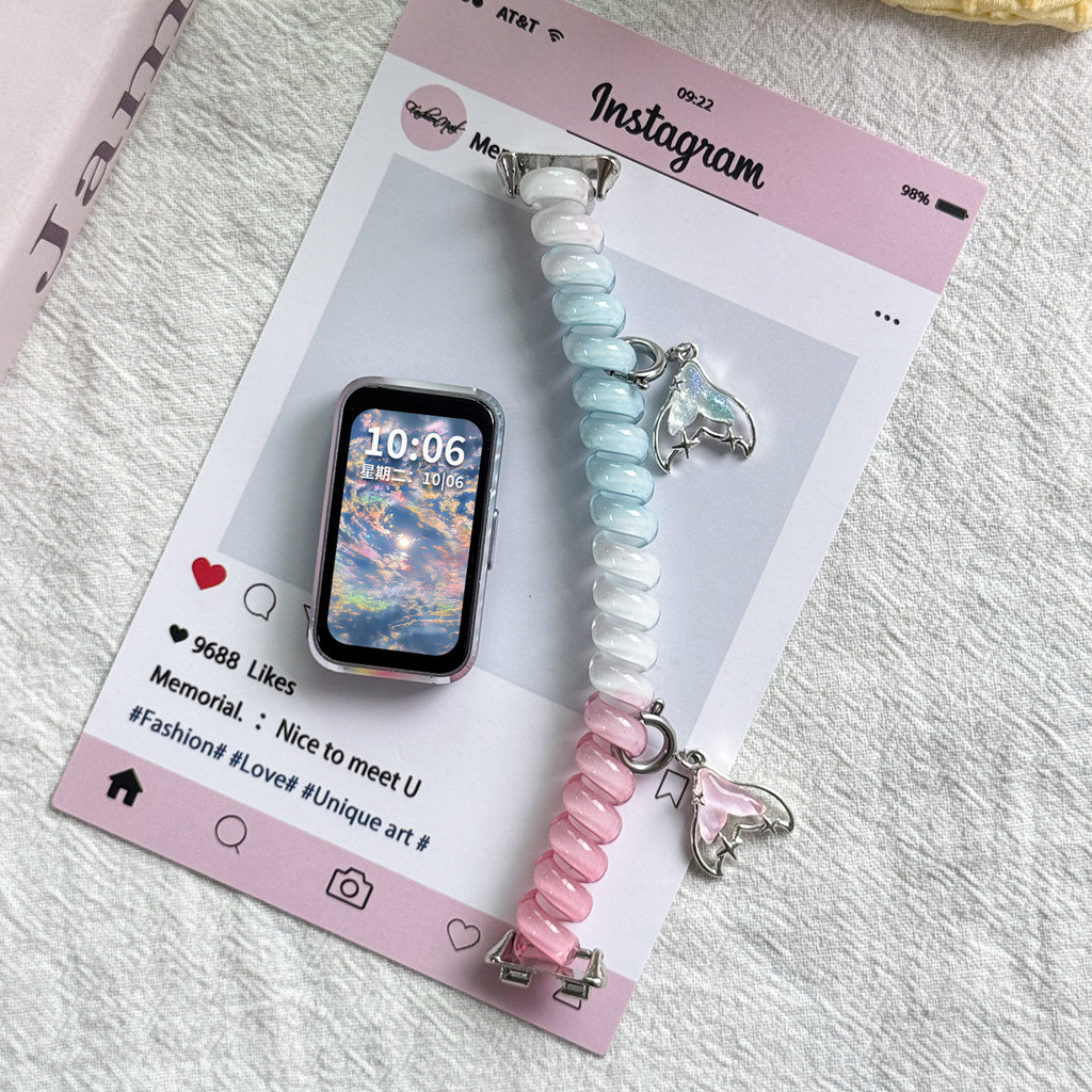 Verão Bonito Tiras De Laço De Cabelo Para Huawei Banda 11 11Pro 10 9 8 7 6 pro Pulseira Substituição Cintas Feminino Sma em Oferta na Shopee