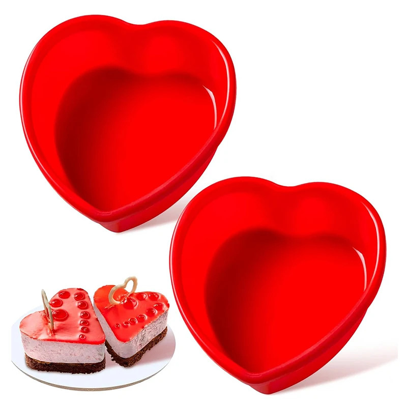 Forma de Silicone Coração Resistente ao Calor para Forno e Air Fryer