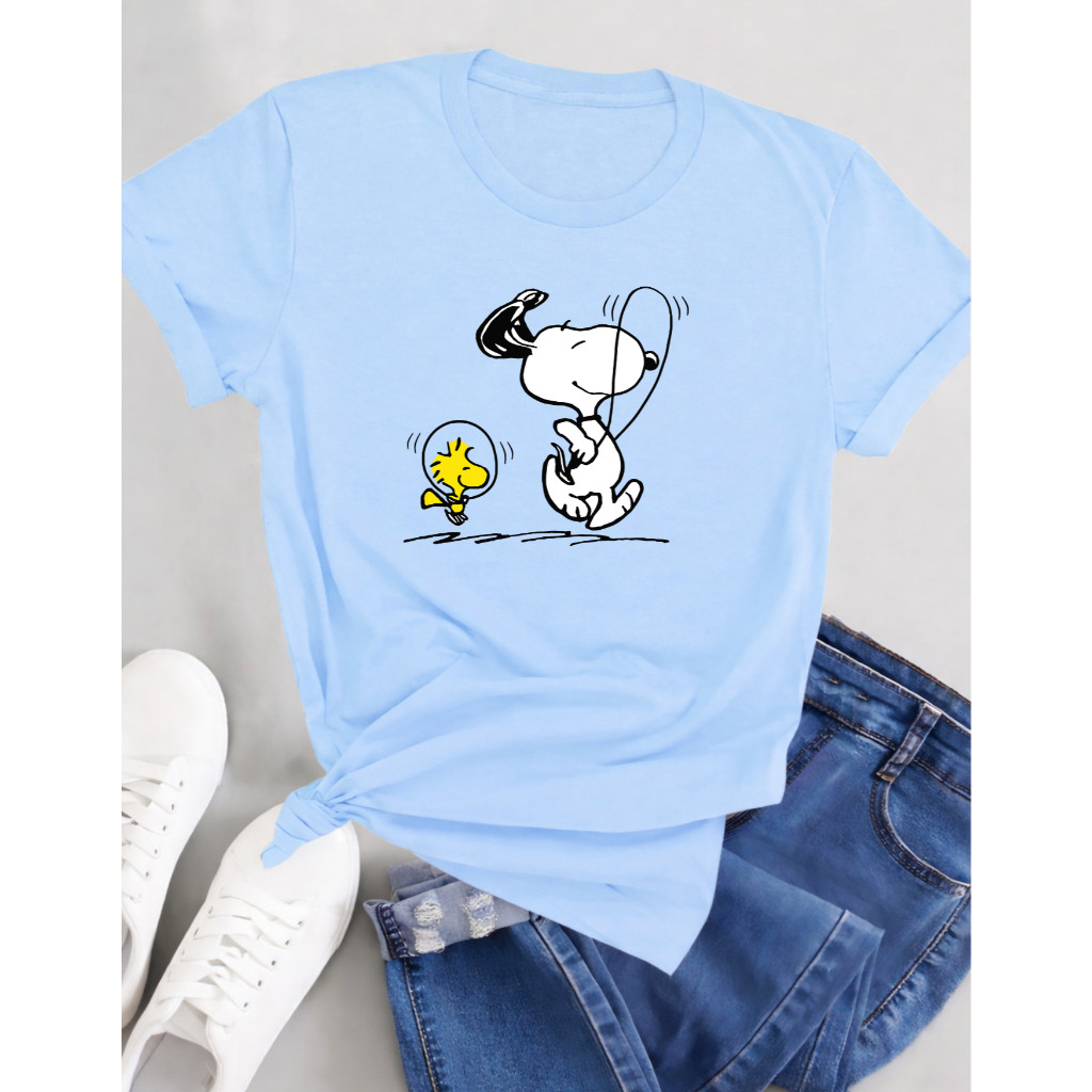 Camiseta Feminina Academia Estampada snoopy Fitness, Treino, Crossfit, Musculação Leve e Confortável