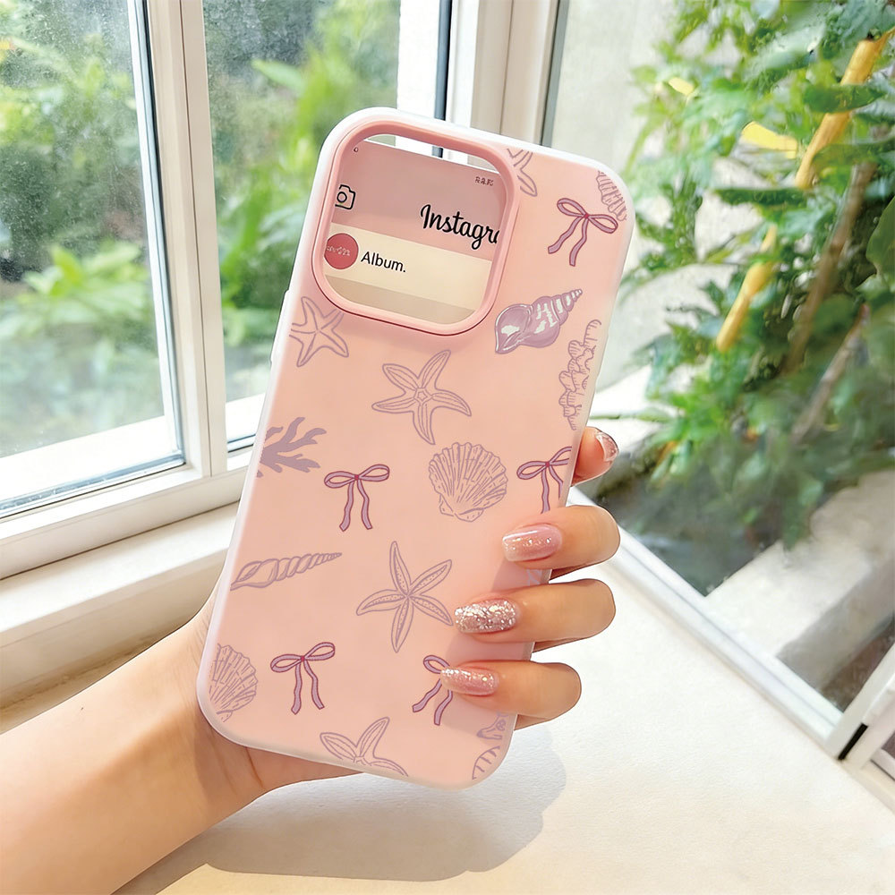 Caso Glitter Para Samsung A17 A07 A06 A15 A16 A14 A13 A12 A32 A56 A36 A55 A54 A23 S26 S25 Pastel Rosa Concha Arco