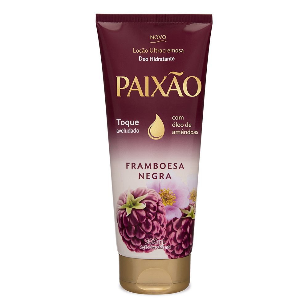 Loção Hidratante Paixão Framboesa Negra Ultracremoso Ação Desodorante 200ml