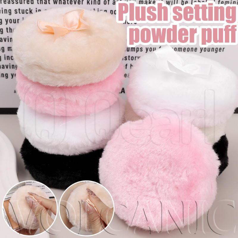 [Envio Rápido] Esponja De Maquiagem De Pelúcia Com Arco De 1-2 Unidades-Conjunto De Circular-Aplicador De Corpo Facial-P