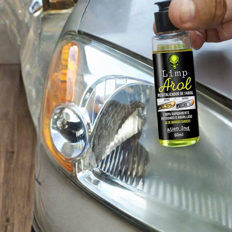 Limpa Farol Alien Ind Remove Amarelado Encardido e Riscos Resultado Rápido Fácil Aplicação