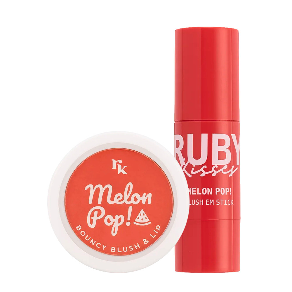 Kit Blush Bouncy & Lip Summer + Blush em Stick Melon Pop Peach - Ruby Kisses