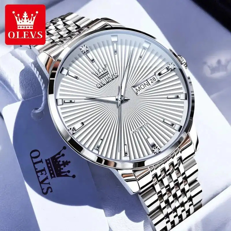 OLEVS 6653 Relógio De Pulso Mecânico Masculino Original , Relógios Automáticos De Negócios De Luxo Para Homens , Luminos