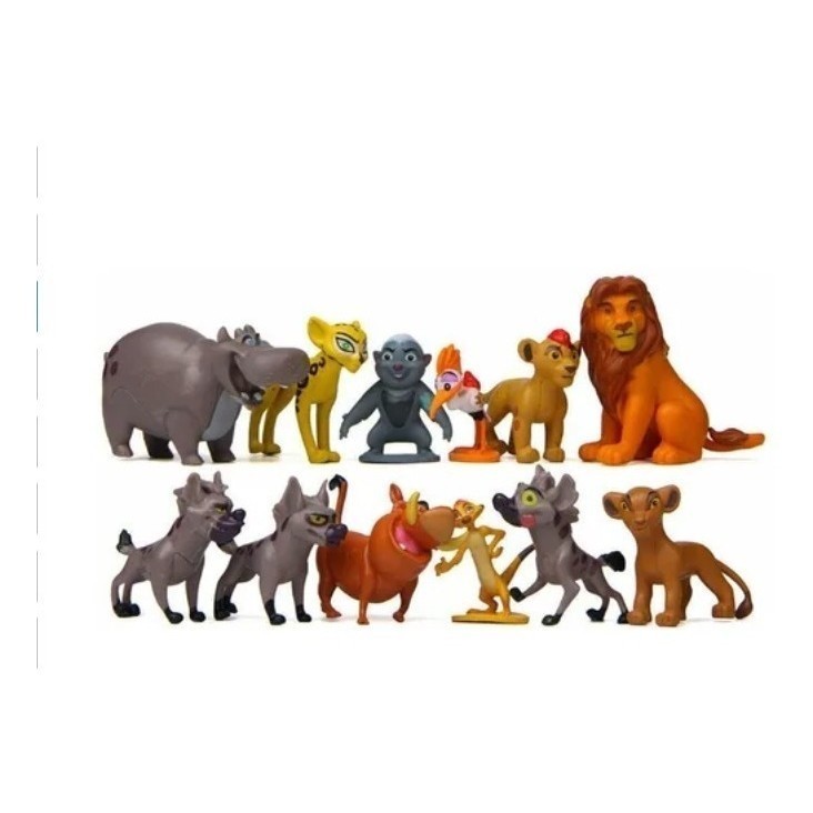 Kit 12 Peças Lion King - O Rei Leão - Action Figure - Miniatura Boneco Simba - Figura de Ação