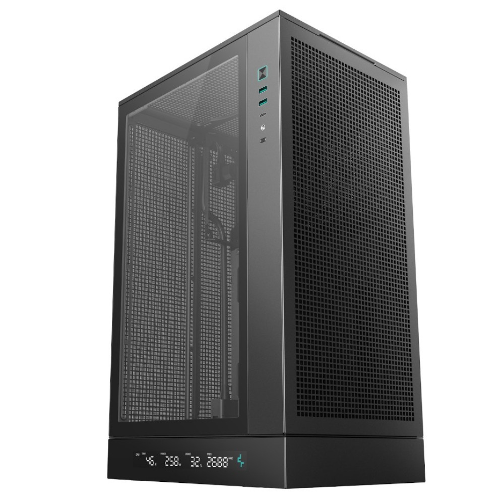 Gabinete Gamer Deepcool CH270 Digital Micro-ATX Vertical S/Fans S/Fonte Display 