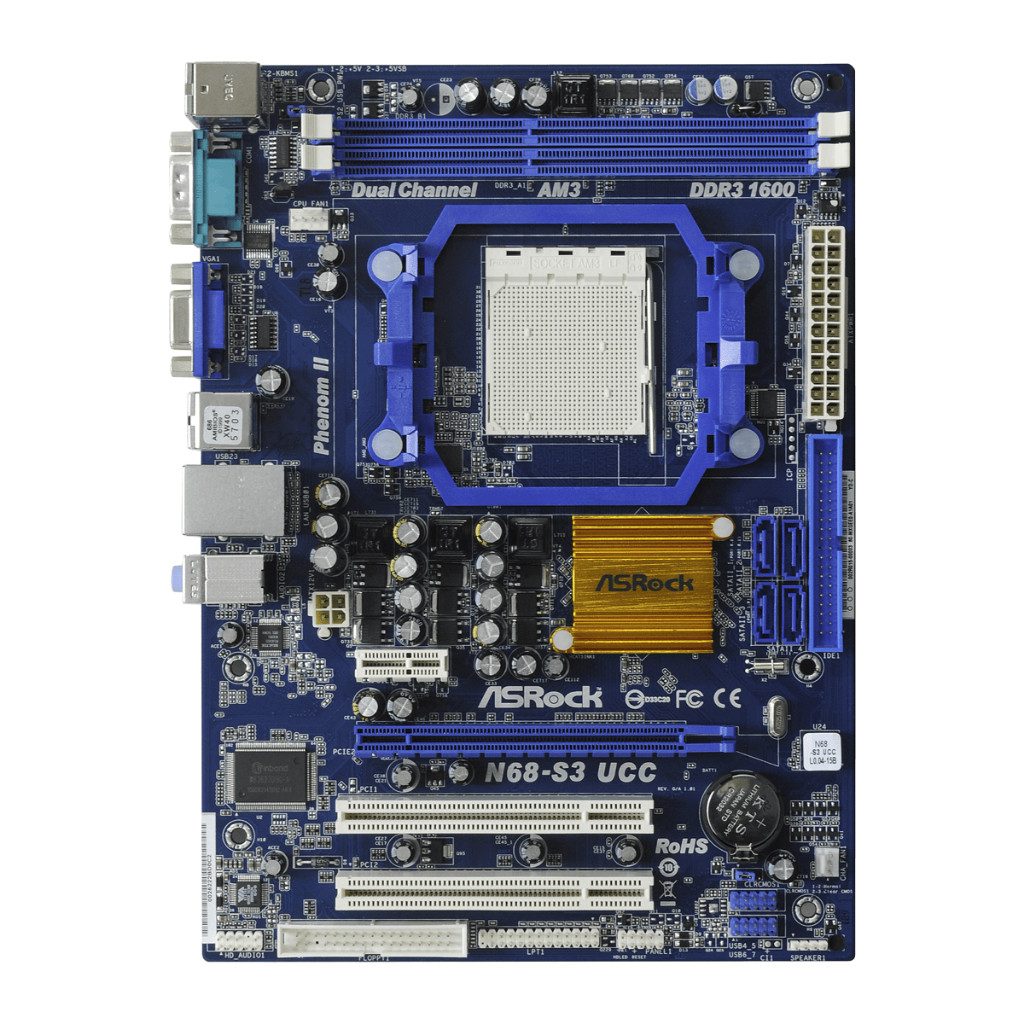 Placa Mãe Asrock AM3 N68-S3 UCC DDR3 COM E SEM ESPELHO