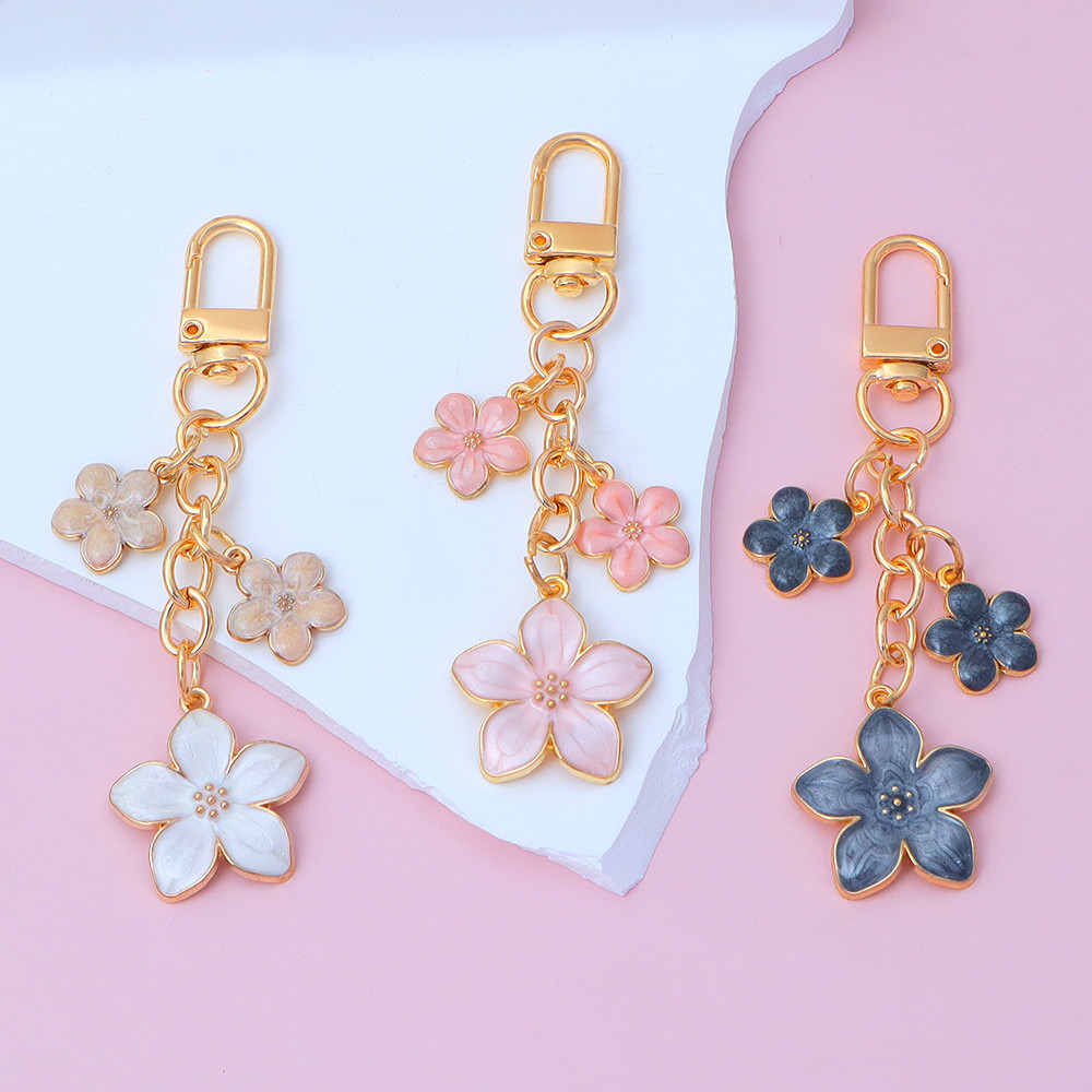 Clássico Floral Chaveiros Moda Cor Sólida Sakura Forma Chaveiro Fone De Ouvido Caso Pingente Lembrança